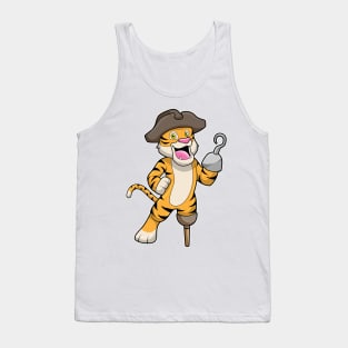 Tiger as Pirate with Wooden leg & Hooked hand Tank Top